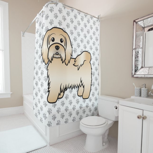 Fawn Havanese Cute Cartoon Dog Illustration (In Situ)