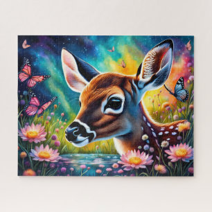 Fawn in Meadow Pond  Jigsaw Puzzle