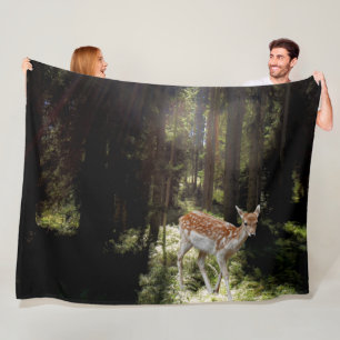 FAWN in the DEEP FOREST Fleece Blanket