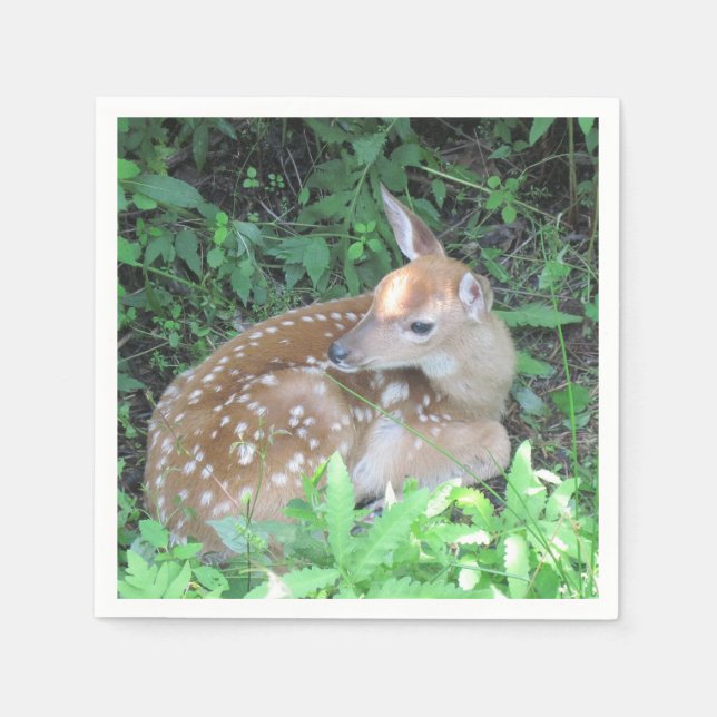 Fawn In The Forest Paper Napkin (Front)