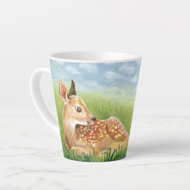 Fawn in the Grass Nursery small Latte Mug (Left Angle)