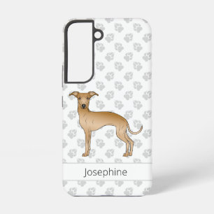 Fawn Italian Greyhound Cute Cartoon Dog With Name Samsung Galaxy Case