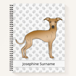 Fawn Italian Greyhound Cute Dog With Custom Text Notebook