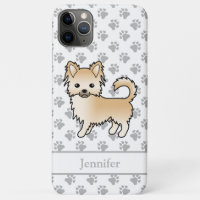 Fawn Long Coat Chihuahua Cartoon Dog & Name