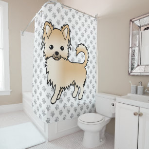 Fawn Long Coat Chihuahua Cartoon Dog & Paws