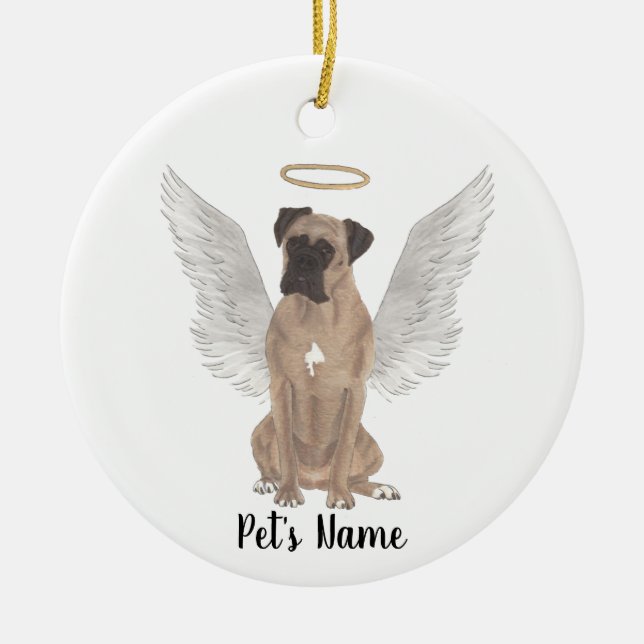 Fawn Masked Boxer Sympathy Memorial Ceramic Ornament (Front)