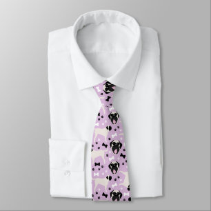 Fawn Mastiff Dog in Purple Pattern Tie