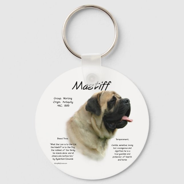 Fawn Mastiff History  Keychain (Front)