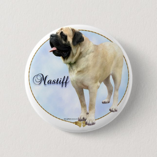 Fawn Mastiff Portrait 2 Inch Round Button (Front)