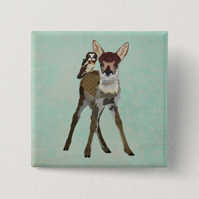 Fawn & Owl Button (Front)