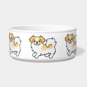 Fawn Parti-colour Tibetan Spaniel Cartoon Dog