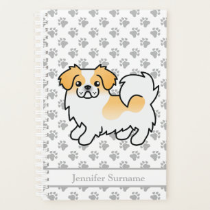 Fawn Parti-Colour Tibetan Spaniel Cute Dog & Text Planner