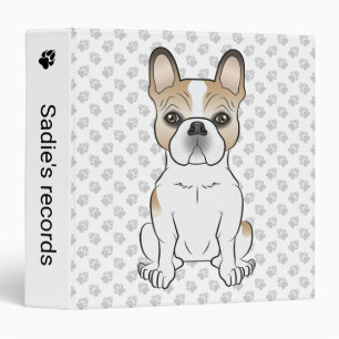 Fawn Piebald French Bulldog / Frenchie Dog & Text Binder