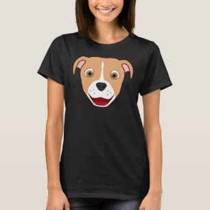 Fawn Pitbull Face With Blaze T-Shirt