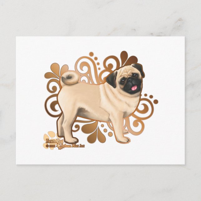 Fawn Pug Postcard (Front)