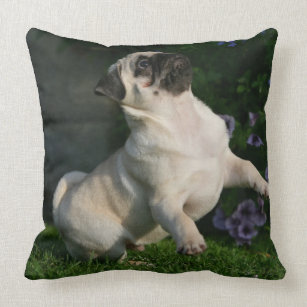 Fawn Pug Puppy Throw Pillow