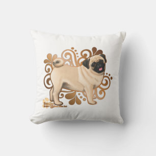 Fawn Pug Throw Pillow