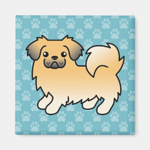 Fawn Sable Tibetan Spaniel Cartoon Dog Magnet