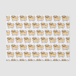 Fawn Sable Tibetan Spaniel Cartoon Dog Pattern Tissue Paper
