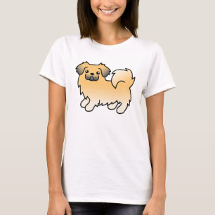 Fawn Sable Tibetan Spaniel Cartoon Dog T-Shirt