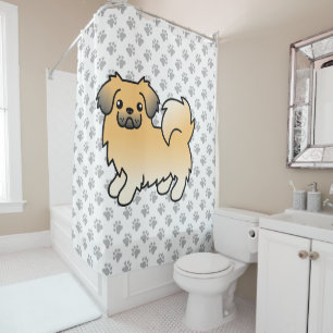 Fawn Sable Tibetan Spaniel Cute Cartoon Dog