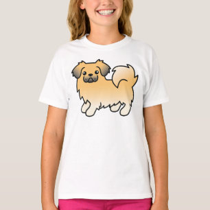 Fawn Sable Tibetan Spaniel Cute Cartoon Dog T-Shirt