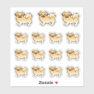 Fawn Sable Tibetan Spaniel Cute Cartoon Dogs