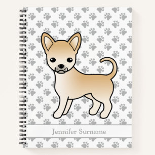 Fawn Smooth Coat Chihuahua Dog & Custom Text Notebook