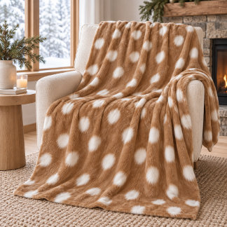 Fawn Spot Nordic Woodland Fleece Blanket