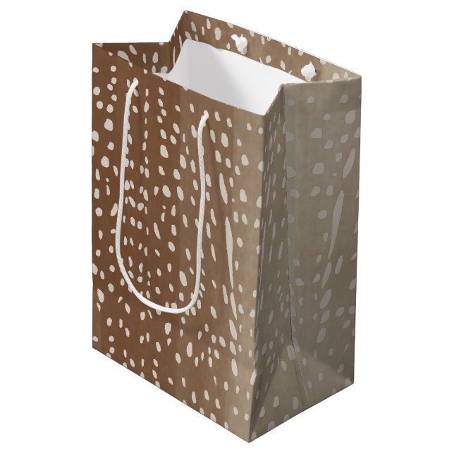 Fawn Spots Baby Deer Animal Print Pattern Medium Gift Bag (Front Angled)