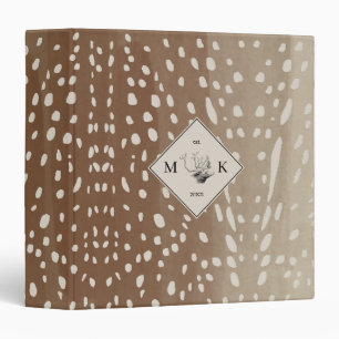 Fawn Spots Baby Deer Animal Print Pattern Monogram Binder
