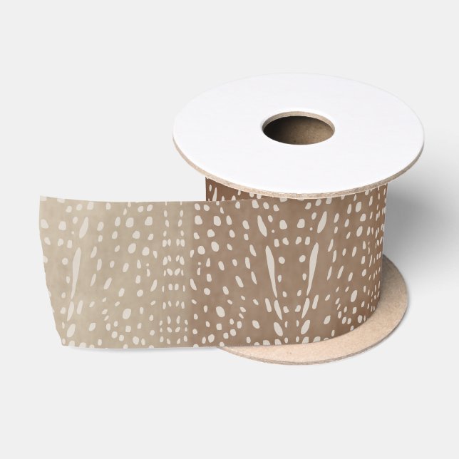 Fawn Spots Baby Deer Animal Print Pattern Satin Ribbon (Spool)