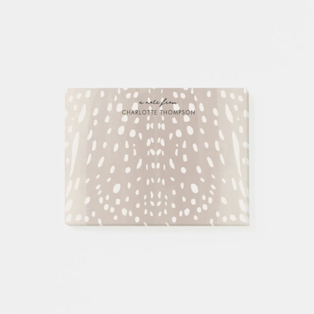Fawn Spots Baby Deer Animal Print Personalized Post-it Notes (Front)