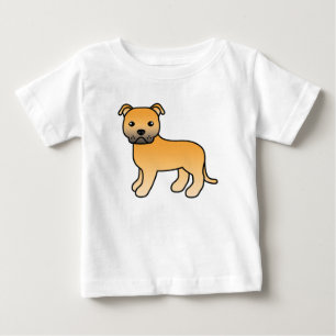Fawn Staffordshire Bull Terrier Dog Illustration Baby T-Shirt