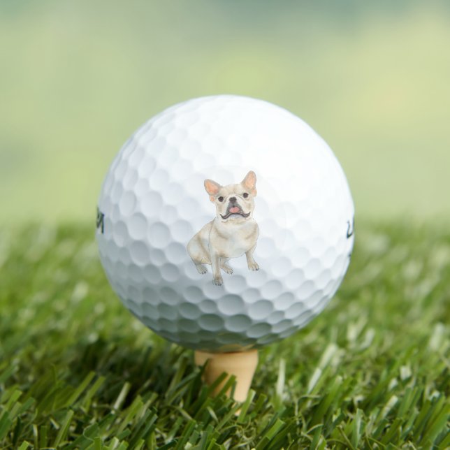 Fawn Tan Frenchie French Bulldog Golf Balls (Insitu Tee)