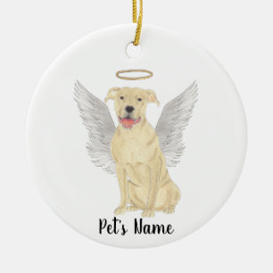 Fawn Tan Pitbull Staffy Sympathy Memorial Ceramic Ornament
