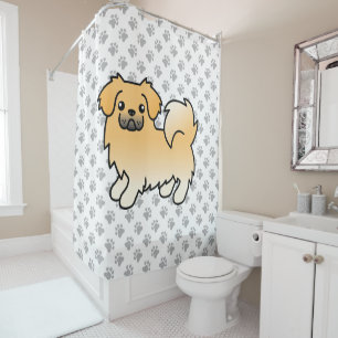 Fawn Tibetan Spaniel Cute Cartoon Dog