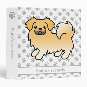 Fawn Tibetan Spaniel Cute Cartoon Dog & Text Binder
