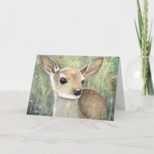 Fawn Watercolor Wildlife Art Card