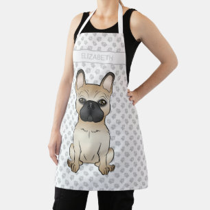 Fawn With Black Mask French Bulldog Dog & Name Apron