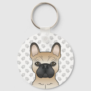 Fawn With Black Mask French Bulldog Dog & Paws Keychain