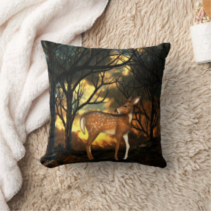 Fawn, Young Deer of the Forest Throw Pillow