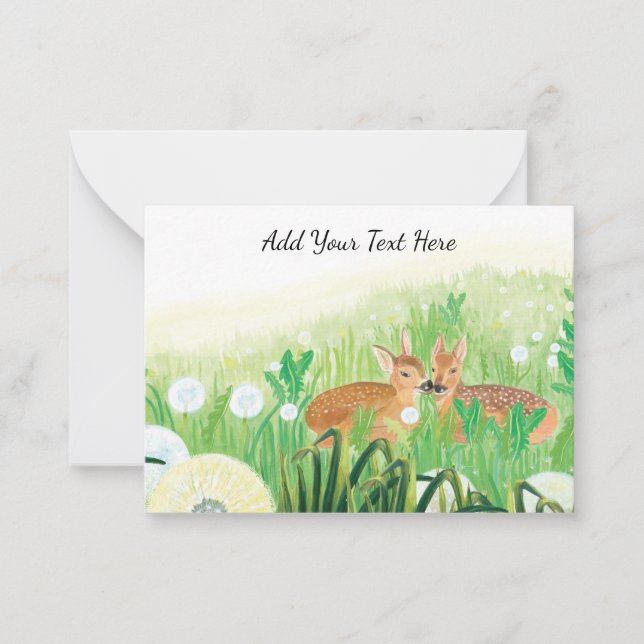 Fawns in Tall Grass Customizable Card (Front)