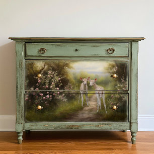 Fawns In The Flower Garden Decoupage Paper