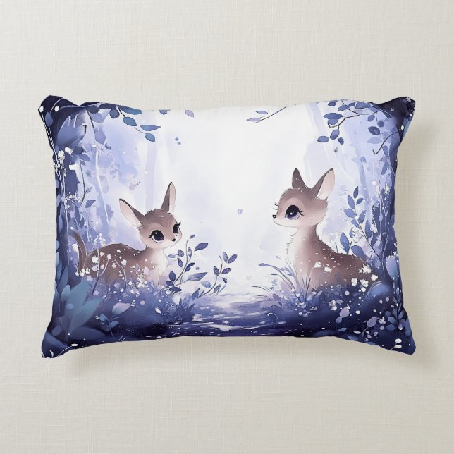 Fawns in Twilight Accent Pillow (Front)