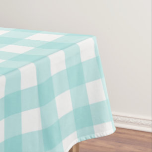 Faye and Lauren Aqua Plaid Tablecloth