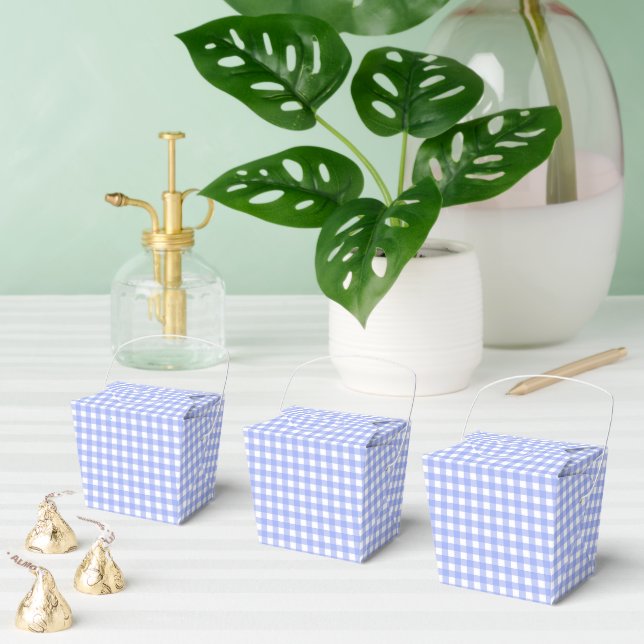 Faye and Lauren Blue Gingham Favor Box (Multiple)
