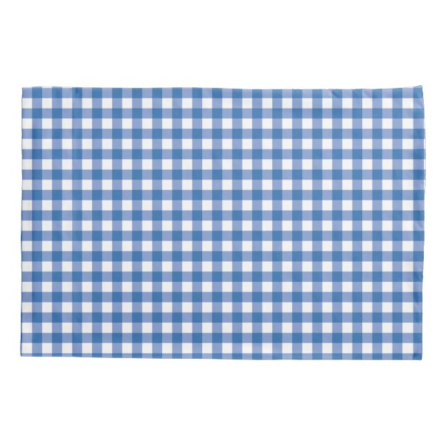 Faye and  Lauren Blue Gingham Pillowcase (Back)