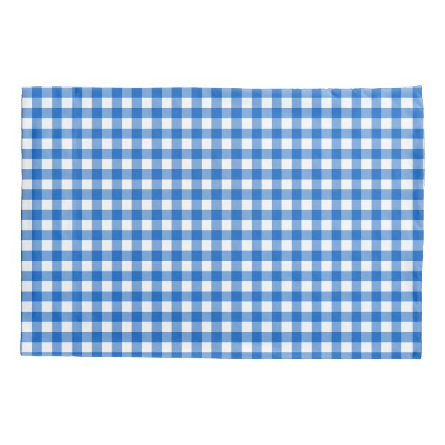 Faye and  Lauren Blue Gingham Pillowcase (Back)