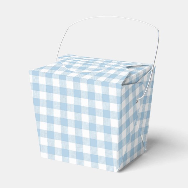 Faye and Lauren Blue Plaid Favor Box (Front Side)